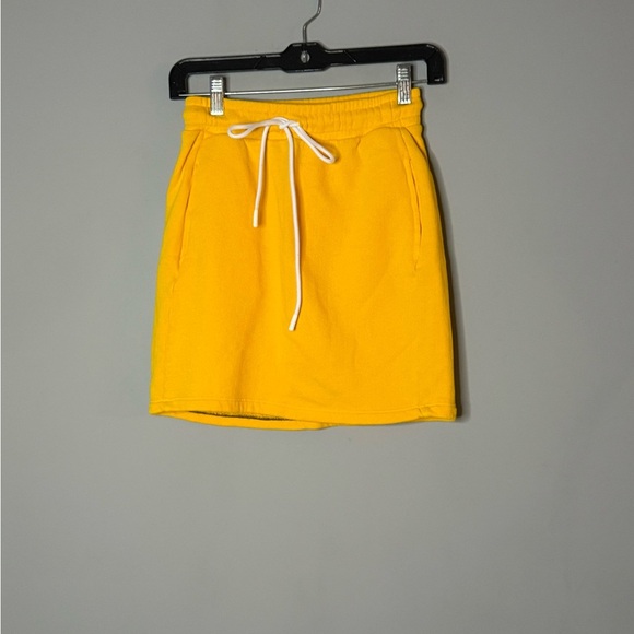 Cotton Citizen Yellow Sweatshirt Skirt with Drawstring and pockets | size XS | - Picture 1 of 5